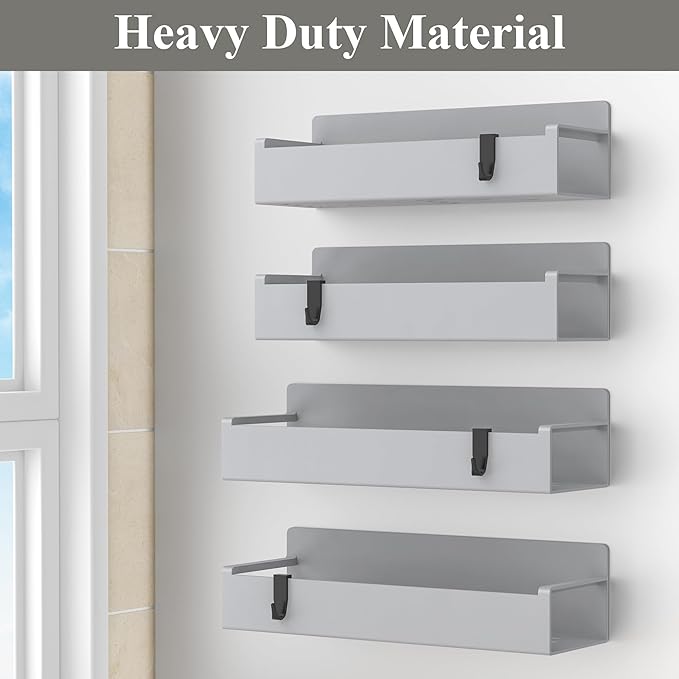 4 Pack Magnetic Spice Rack Organizer for Refrigerator and Oven, Silver Fridge Organizers and Storage for Kitchen