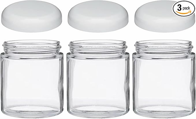 JARMING COLLECTIONS Mason Jars 16 oz Glass Extra Wide Mouth Pint Storage Jars with Lids - BPA Free Plastic Storage Lids - Made in USA - Pint Glass Jars 16 oz with Lids, Ryan16WTX3