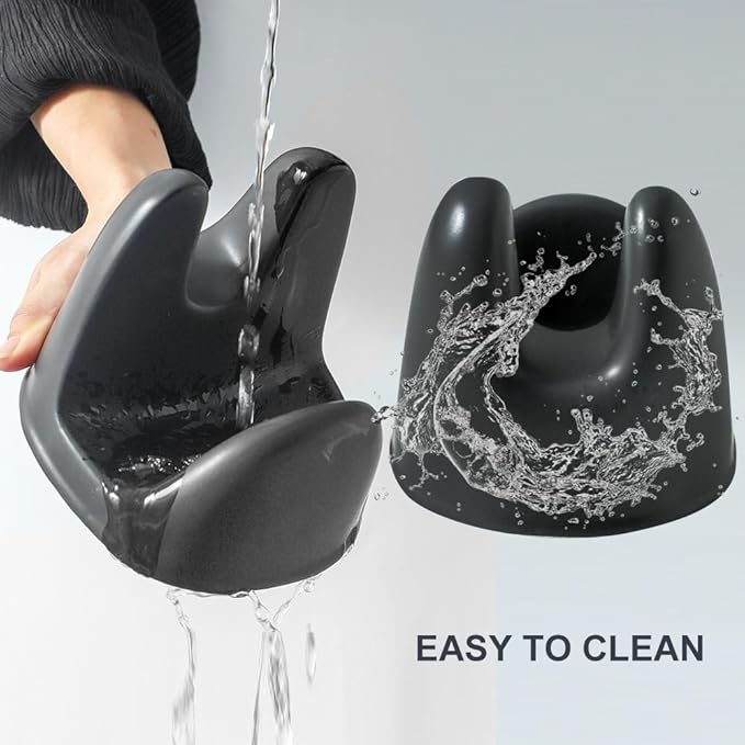 Nihow Pot Lid Holder: Stable Ceramic Pan Lid Holder for Kitchen Counter Decor/Countertop/Stove Top- Heat Resistant & Dishwasher Safe - Elegant Matte Black Set of 2