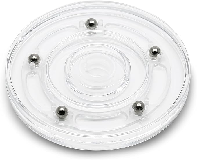 2Pcs 4” Clear Acrylic Turntable Organizer, Rotating Organizer Swivel Plate for Bathroom Kitchen Cabinet Table Spice Rack Cake Pantry