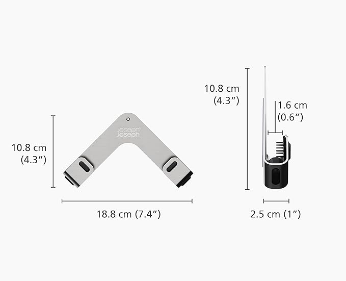 Joseph Joseph Space Set of 2 Pot and Pan Lid Holders Self Adhesive Wall Mount Storage Organizer, Suitable for Lids up to 11 in, 3M VHB Tape and Screws Included, Stainless Steel
