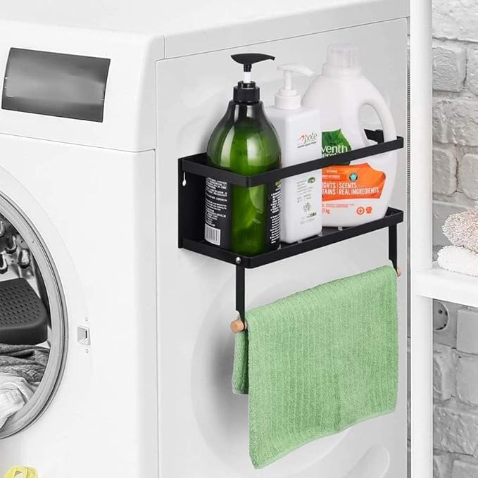 Magnetic Spice Rack for Refrigerator Magnetic Paper Towel Holder for Fridge Magnetic Shelf Magnetic Shelves 2 Hooks Fridge Magnet Organizer Spice Rack Seasoning Organizer Kitchen Storage