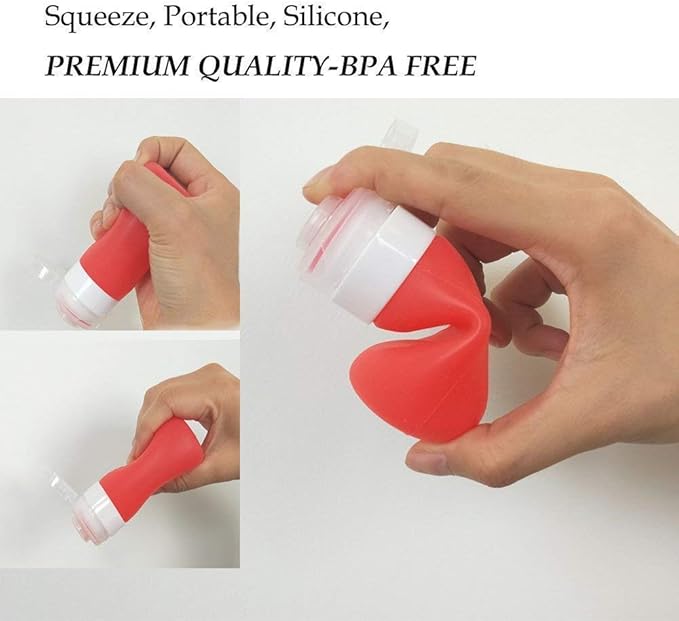 YINGGG Squeeze Portable Salad Dressing Container to Go Bottles for Sauces, Mini Salad Dressing Bottles,Leakproof Condiment Storage Bottle, Dressing to Go for Lunch set of 4 (37ML)