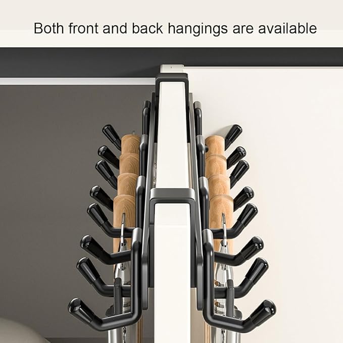 2 Pack Over The Cabinet Door Hook - for Doors up to 3/4''(2cm) Thickness, Back of Cabinet Door Rack Hanger Organizer for Coats, Hats, Bathroom Towels, Kitchen Utensils