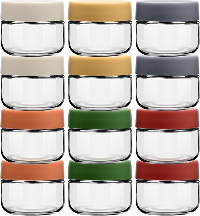 2 oz Glass Jars with Lids Dressing Containers Sauce Cups Mini Condiment Dip Jars To Go Lunch Accessories,12-Pack