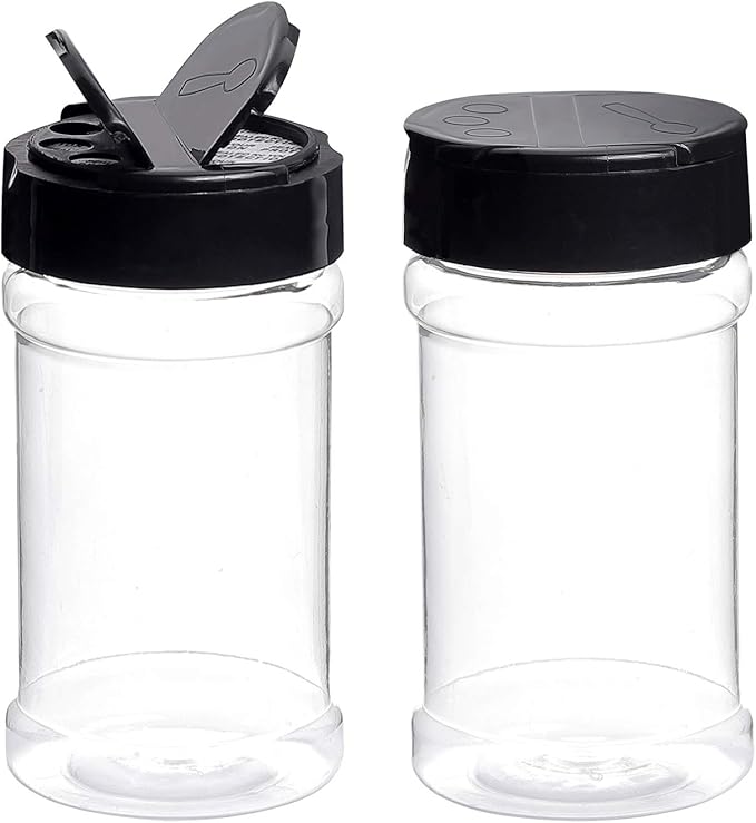Spice Bottles, Dabacc 20Pcs 7oz Clear Plastic Container Jars with Lids Labels for Kitchen Storing Spice Powders Dry Goods Peanut Butter BPA free