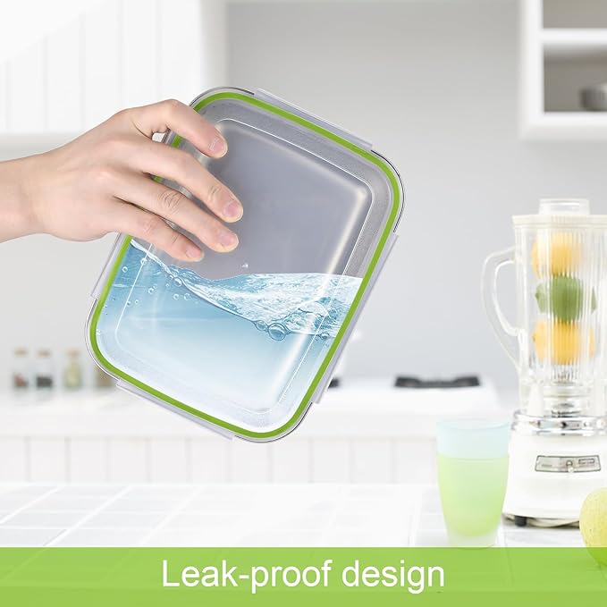UPTRUST Stainless Stainless Steel Food Storage Containers | Leak Proof & Airtight Lids | Set of 5 Containers BPA Free that are Dishwasher & Freezer Safe, Green