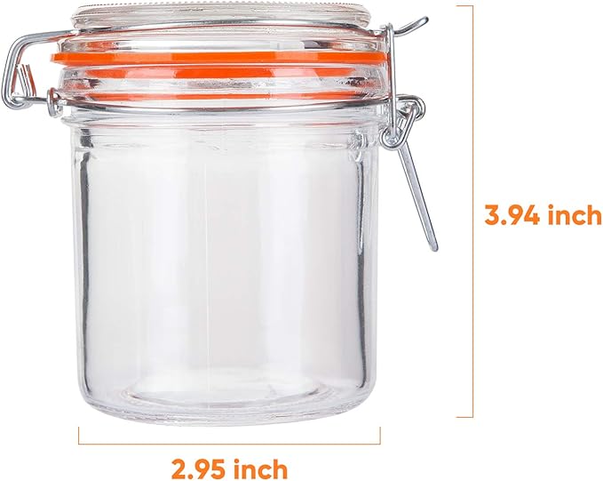 Encheng Glass Jars With Airtight Lids, Mason Jars 8 oz,Glass Jar With Leak Proof Rubber Gasket 250ml,Storage Jars With Hinged Lid for Home and Kitchen,Glass Containers With Lids 12 Pack