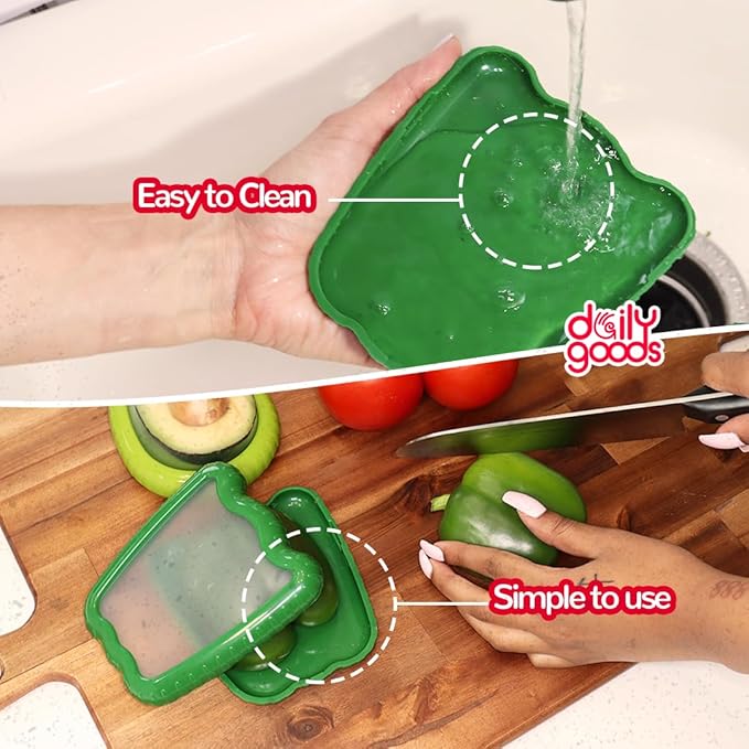 Avocado saver and onion storage - Set of 4 silicone food storage containers, Keep Avocados Fresh, fresh pods food storage food vegetable containers for fridge