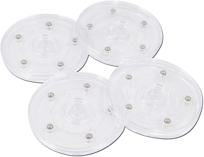 4Pcs Plastic Turntable Acrylic Turntable Bearings Hardware for Kitchen Spice Rack Table Cake 100mm/4inch