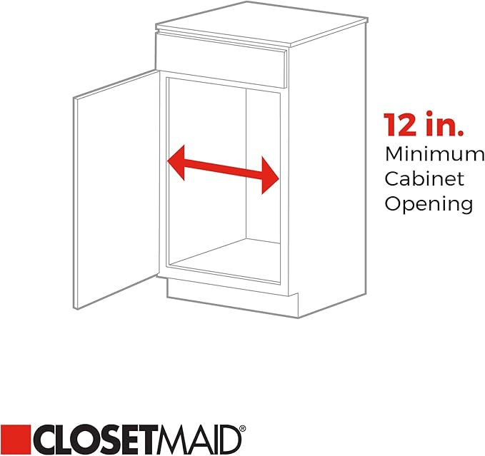 ClosetMaid 11 in. Pull Out Cabinet Organizer, Heavy Duty, Slide Out Pantry Shelves Drawers for Kitchen, Bathroom, White
