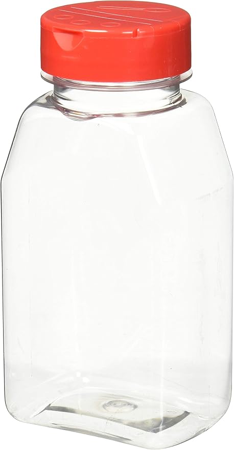 Skyway Supreme Large 16 OZ Plastic Spice Bottles Seasoning Containers Jars - Flap Cap Pour and Sifter Spice Shaker - Refillable Perfect For Storing Dispensing Herbs BBQ Rub - BPA Free - Set of 2
