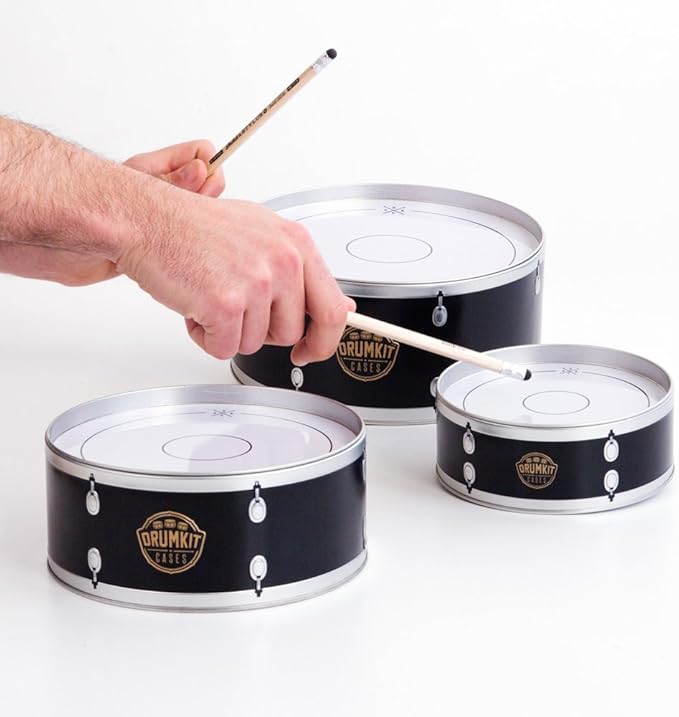 Suck UK - Drum Kit Storage Tin Set | Biscuit Tin Drums | Cake Storage Tins | Nesting Cake Tins Sets | Drummer Gifts & Music Lover Gifts | Stackable Storing Boxes With Lids | Rock Star Food