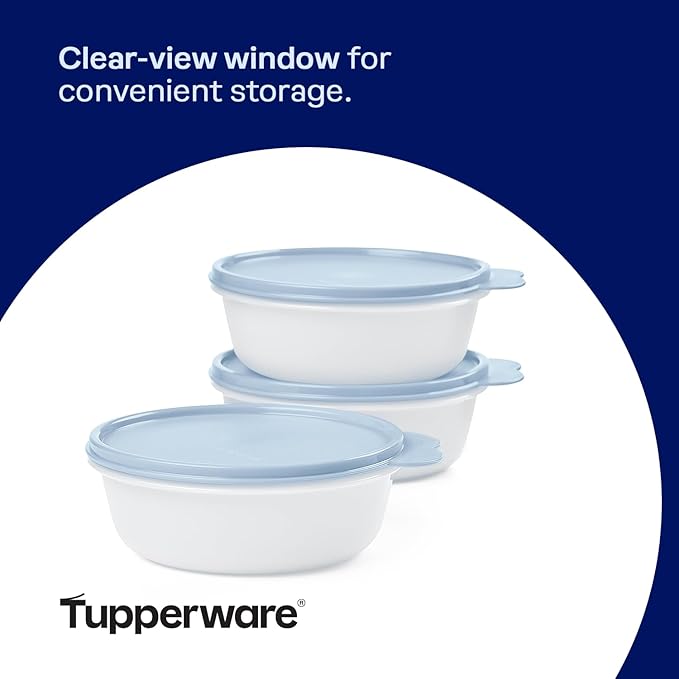 Tupperware Modular 2.5 Cup 3-Bowl Food Storage Set With Lids, Dishwasher Safe and BPA Free (3 Containers, 3 Lids)