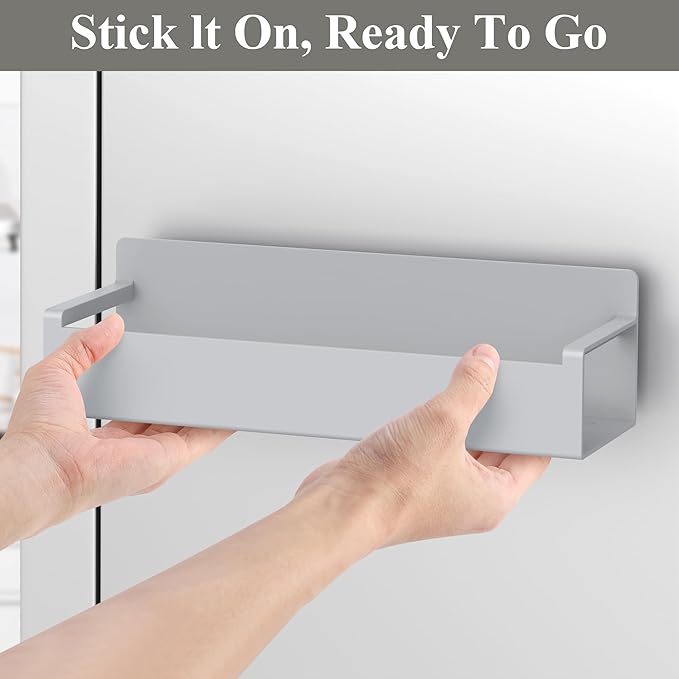 6 Pack Magnetic Spice Rack Organizer for Refrigerator and Oven, Silver Fridge Organizers and Storage for Kitchen