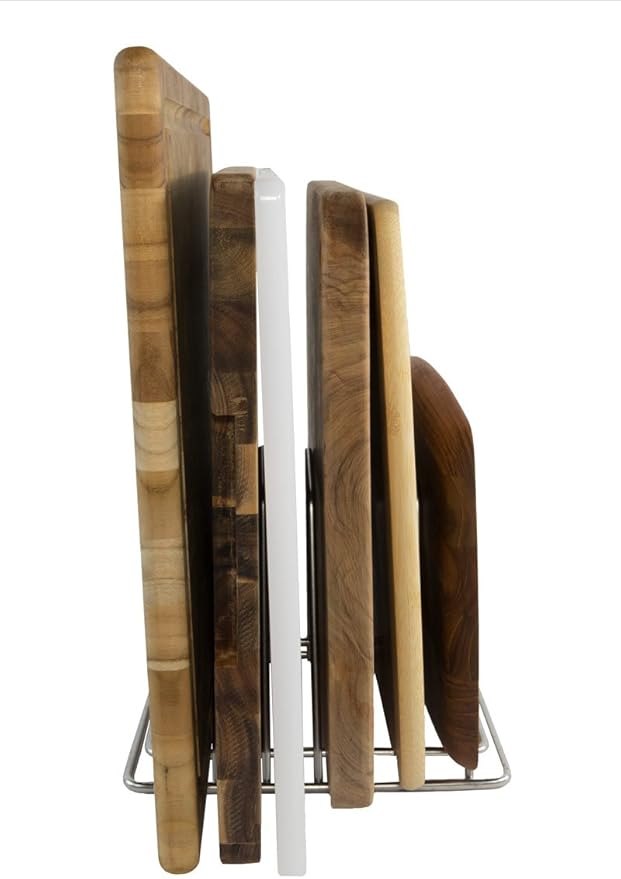 Thirteen Chefs Stainless Steel Cutting Board Rack - Holds 6 Boards up to 3/4" Wide - NSF Approved for Commercial Kitchens
