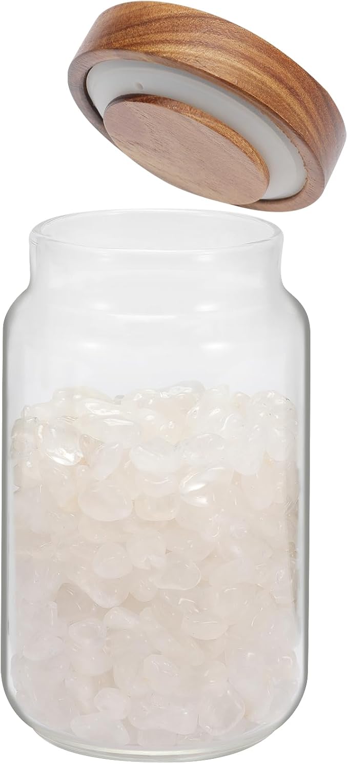 Small Glass Jar with Lids Thicken Glass Coffee Storage Canister Borosilicate Glass Food Containers Bottle for Spice Ground Nut Pasta Sugar Candy Tea (6.7oz(200ml)-1 PACK