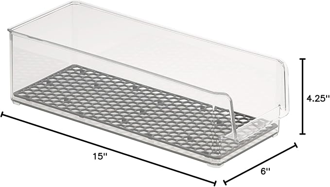 Spectrum Hexa in-Fridge Large Refrigerator Organizer Bin for Storage and Organization of Fruit Vegetables Produce and More, 15 x 6 x 4.25