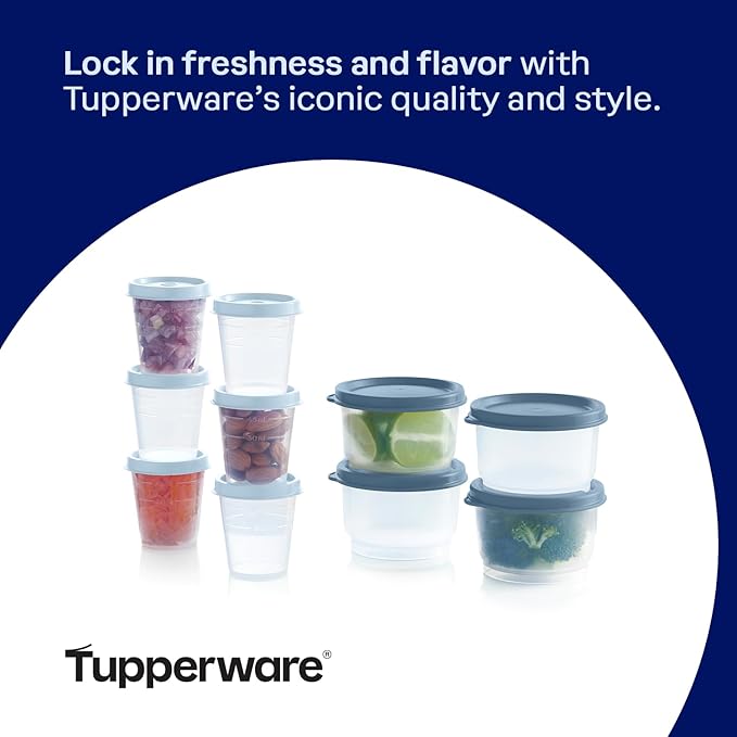 Tupperware Super Snack 10 Container Food Storage Set, Dishwasher Safe and BPA Free (10 Containers, 10 Lids)