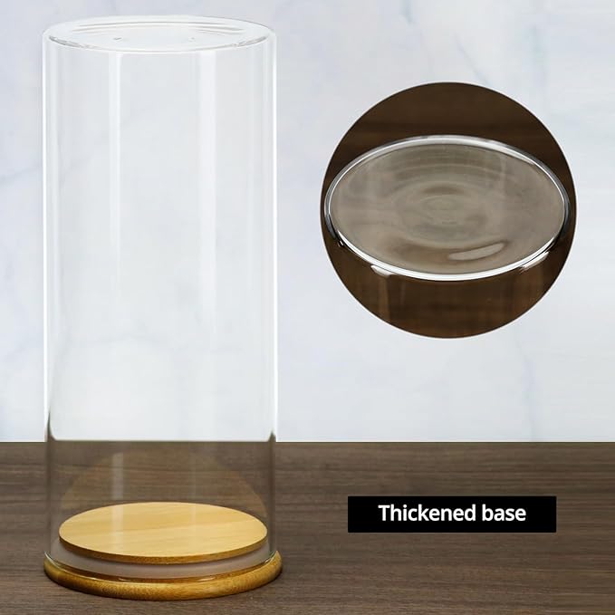 QWORK Glass Coffee Bean Container, 52.36 FL OZ (1550 ML) Clear Canister, 2 Pack Thickened Borosilicate Glass Food Storage Jar with Airtight Bamboo Lid for Coffee, Tea, Spices