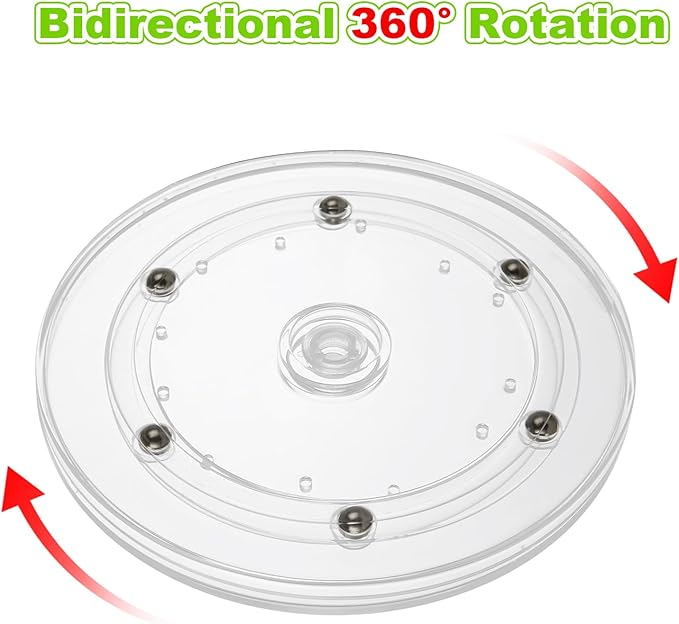6 PCS Small Lazy Susan 6 Inch Lazy Susan Turntable Turntable Organizer Clear Acrylic Lazy Susan Acrylic Ball Bearing Rotating Tray Mini Lazy Susan for Spice Rack Table Kitchen Pantry Decorating