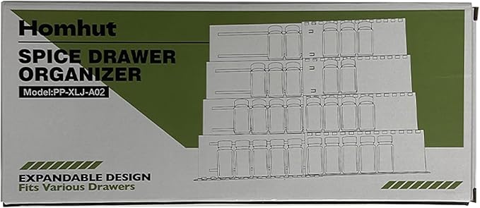 Spice Drawer Organizer, 3 Tier- 3 Pack Drawer Seasoning Organizer Expandable from 13" to 24.4", Spice Rack for Kitchen Drawers, Spice Organization Insert Tray for Drawer (Jars not included)