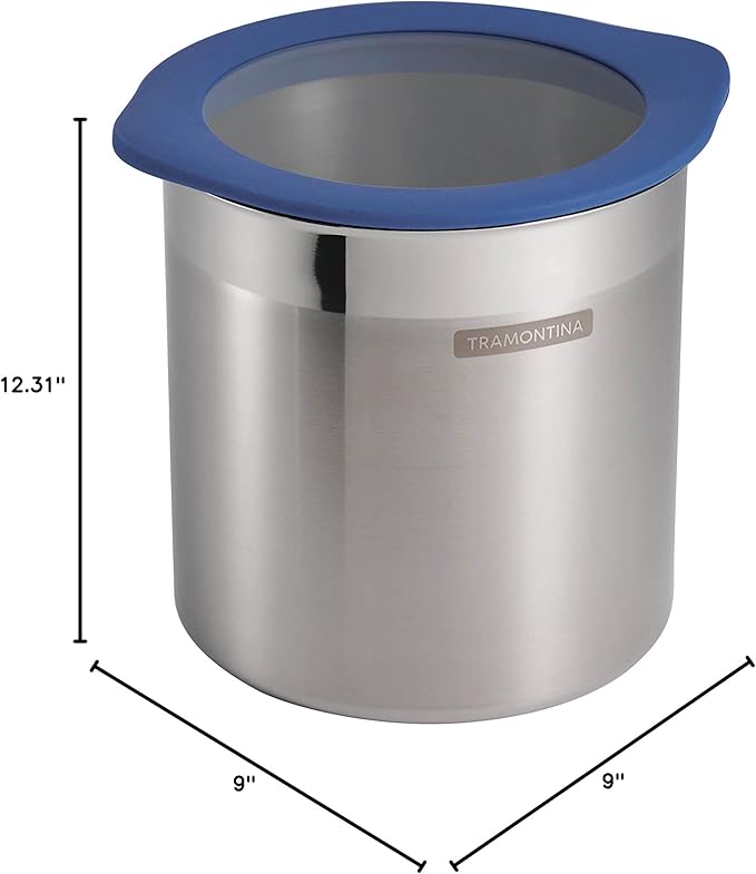 Tramontina 4 Pc Stainless Steel Canister Set Blue, 80204/026DS