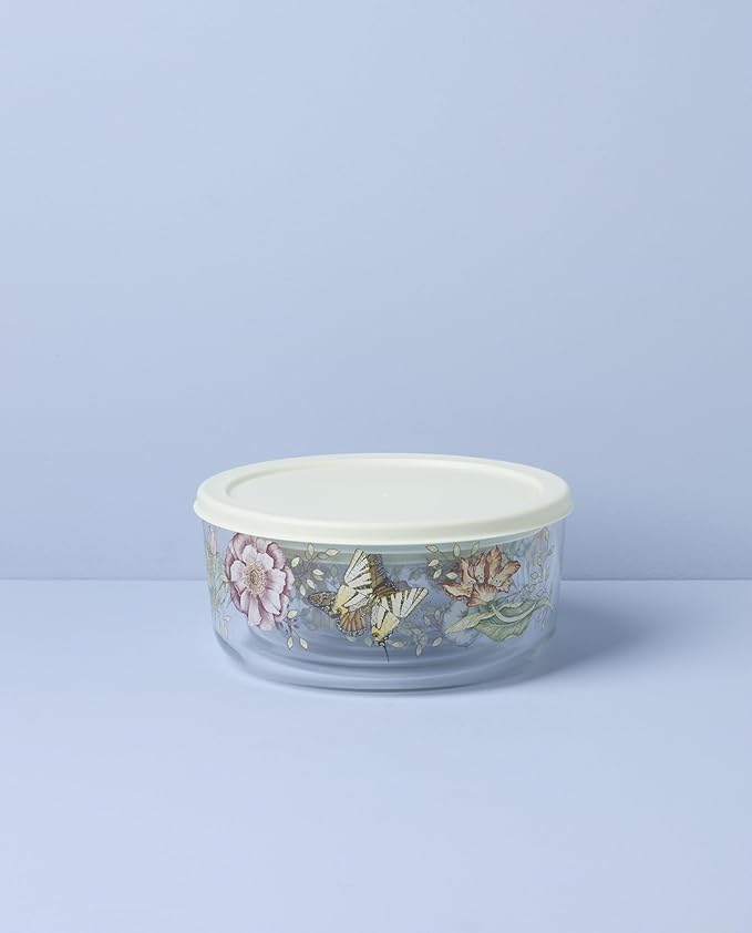 Lenox 897944 Butterfly Meadow Glass Food Storage Containers With Lids, Set Of 4