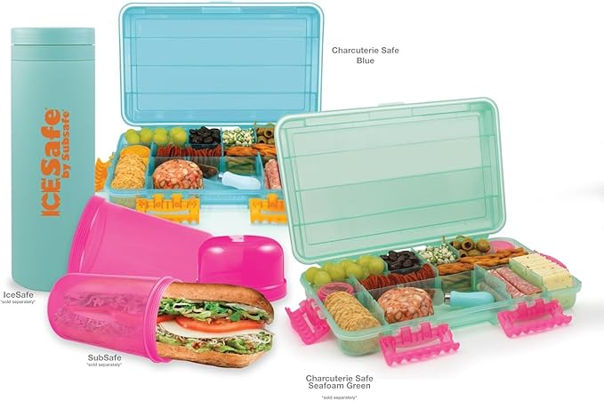 SubSafe Charcuterie Safe Waterproof Tackle Box, Snack Storage for Beach, Parties & Tailgating, BPA-Free, Peach Fizz