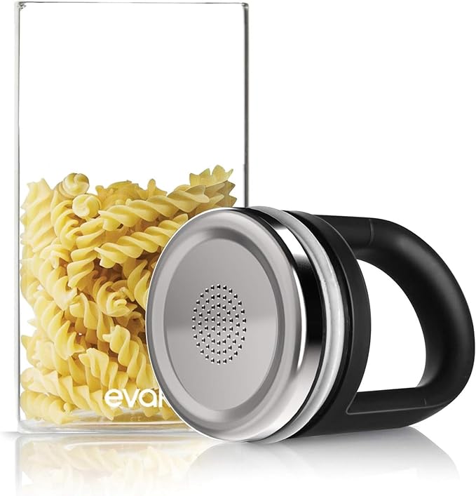 Prepara Evak Classic Glass Food Storage, 24 Ounce, Black