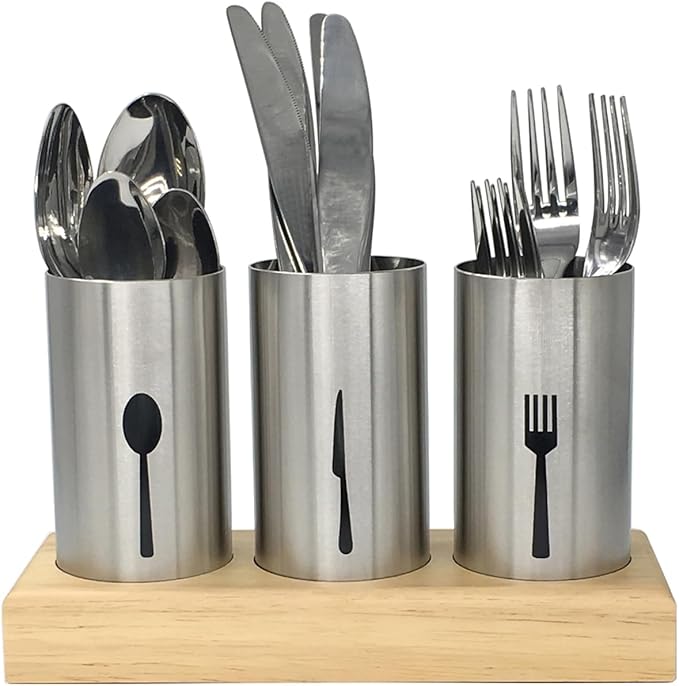 4PC Flatware Caddy Holder Stainless Steel Small