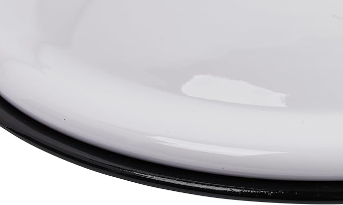 Creative Co-Op Set of 2 White Enameled Canisters with Lids