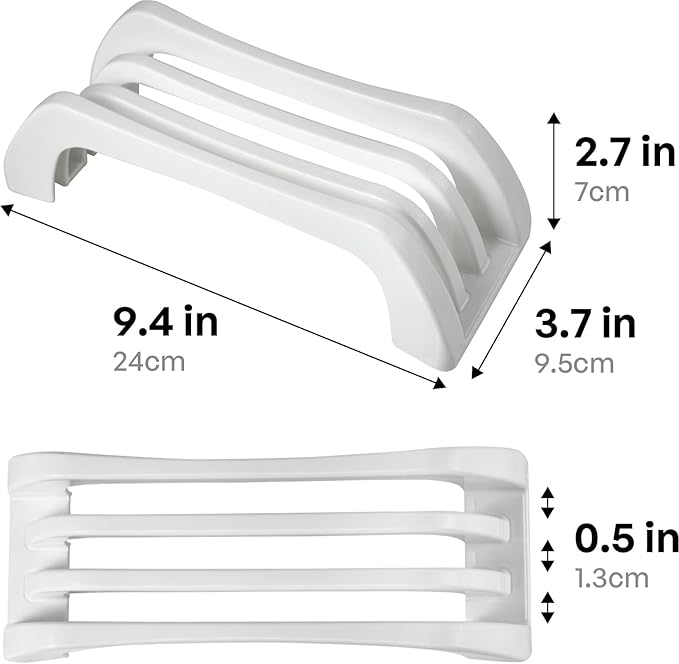 carrotez Plastic Cutting Board Holder, 3-Compartment Storage Organizer, 0.6 Inch Slots, White