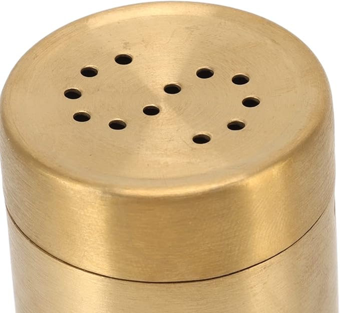2Pack Gold Spice Jar Set, Stainless Steel, Rustproof and Screw Open Top, Ideal Seasoning Shaker Bottles for Salt, Sugar, Pepper and Paprika