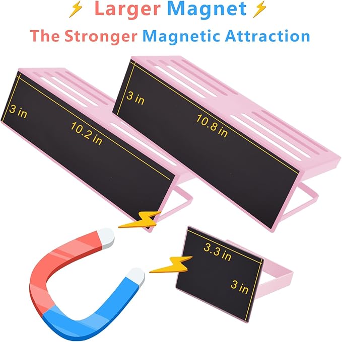 Magnetic Spice Rack For Refrigerator Magnetic Fridge Shelf For Kitchen Spice Organizer Magnetic Shelf For Fridge Space Saving Pink 4 Pack With Magnetic Paper Towel Holder