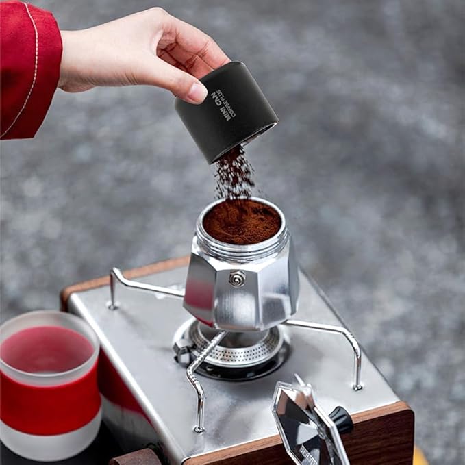 watchget Portable Mini Airtight Coffee Canister - 80ml Stainless Steel Coffee Bean Storage with CO2 Releasing Valves, Compact and Travel-Friendly Container for 30-35g Beans, Grounds, Light Dark