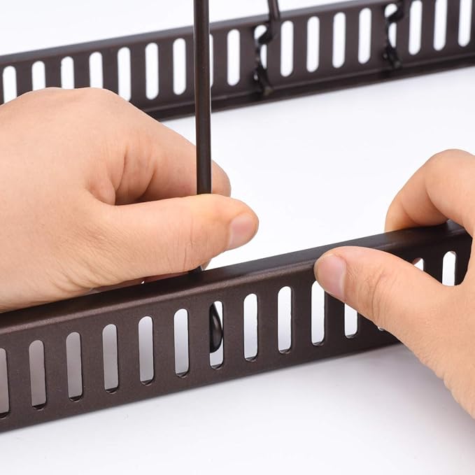 Toplife 10+ Bakeware Organizer Rack for Kitchen Bakeware, Cookware, Dinnerware, Cutting Boards, Plates, Pot and Pan Lids (Brown)