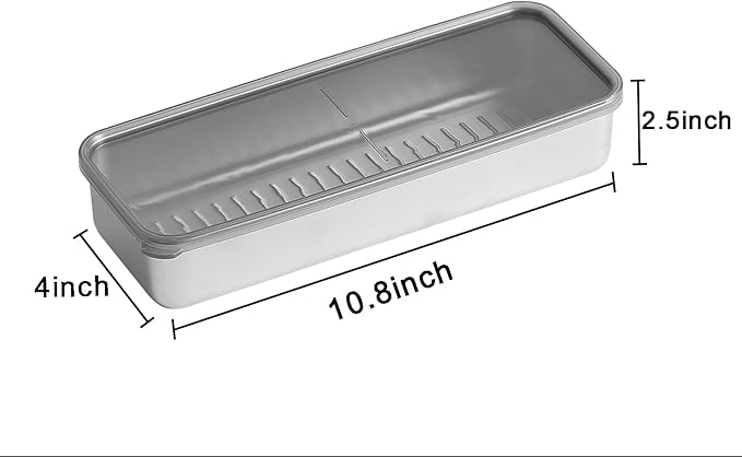 3Pack Bacon storage container for fridge,304 Stainless Steel Airtight Deli meat container/Kitchen Meat Saver Storage Container (2 Pack M+1 Pack L)