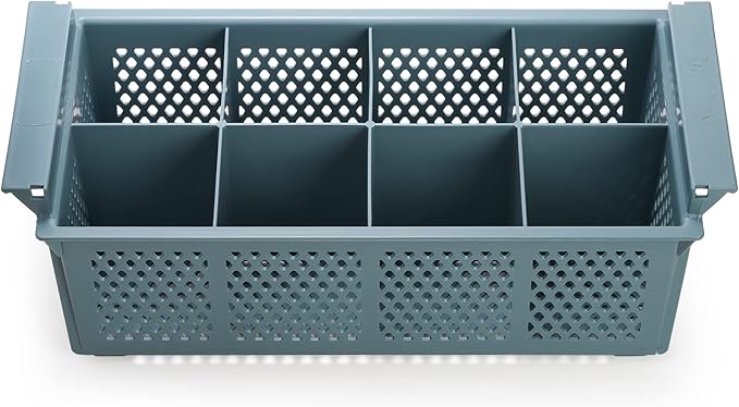 Nicunom Utensil Caddy Silverware Holder with 8 Slots, Kitchen Cutlery Organizer for Spoon, Napkin, Fork, Knives, Cups - Flatware Rack Condiment Caddy for Camping RV BBQ Picnic Party