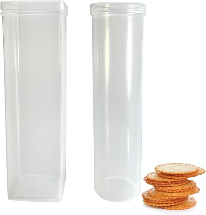 Trenton Gifts Square Airtight Cracker Sleeve Storage Container - Keep Crackers Fresh in Style - Perfect Cookie Holder for Saltine Crackers and More - Ideal Kitchen Pantry Staple Organizer