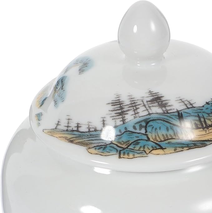 Ginger Jar Kitchen Canisters Vintage Ceramic Food Storage Jar with Airtight Lid Food Storage Jar Porcelain Tea Cadd Y Loose Tea Tin Kichen Storage Container for Coffee Sugar Nuts