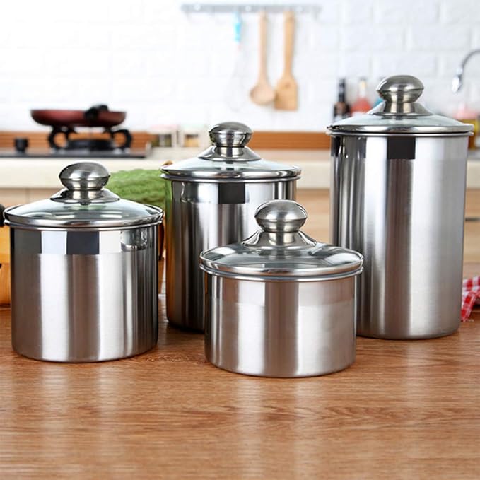 DOITOOL Sealed Cans Food Storage Bottle Coffee Beans Storage Tank Snacks Container Home Kitchen Tool - 4.92x4.92x8.66 Inch