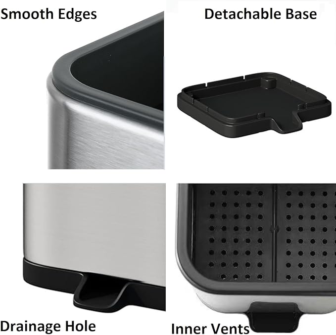 Utensil Holder, Kitchen Utensil Organizer, Modern Rectangular Large Cooking Utensil Caddy Counter, Sturdy Stainless Steel