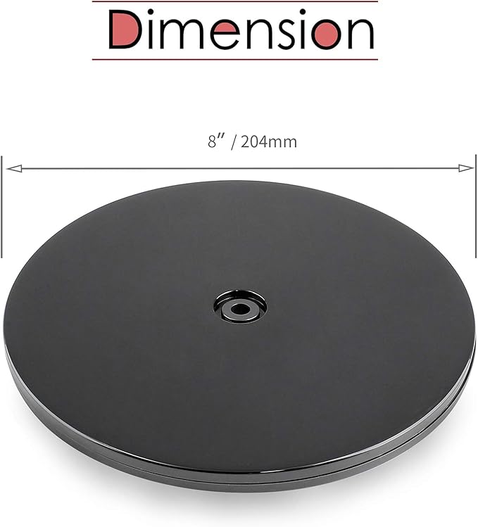 Black Turntable Organizer 8 Inch, Acrylic Rotating Turntable Platter Swivel Plate Tray for Pantry Cabinet Spice Rack Cake Table Makeup