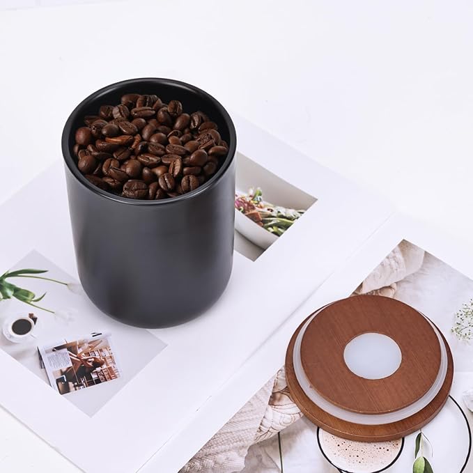 Black CanistersSets for the Kitchen, Tea Coffee Sugar Canister Set,Coffee Canisters with Airtight Lids,White Canisters Set of 3,Food Flour Storage Containers