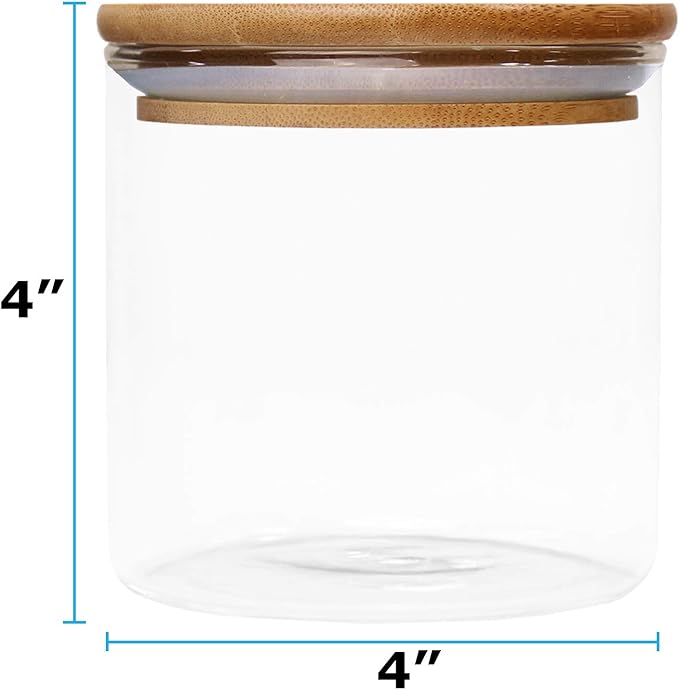 Blue Donuts 16 Oz Food Storage Containers with Lids Airtight - Glass Kitchen Canisters, Glass Containers for Food Storage with Lids, Airtight Food Storage Containers for Pantry, 500 ML Clear Jars
