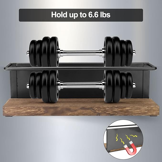 2 Pack Strong Magnetic Spice Rack Organizer for Refrigerator and Microwave Oven, Metal Fridge Shelf, Space Saver for Kitchen Organization and Storage, Black