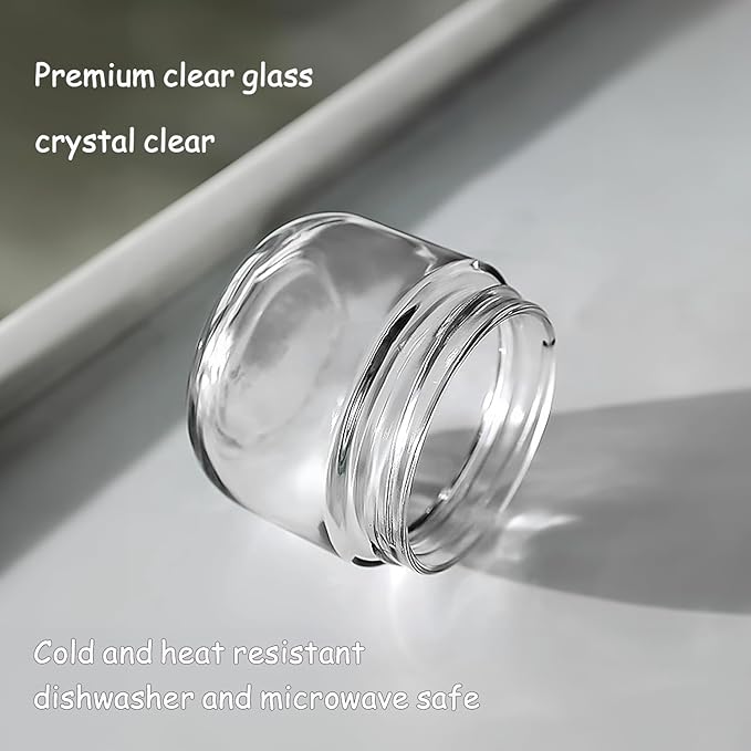 9.8 FL oz Glass Jar with Airtight Lid,Small Glass Containers With Lids,Overnight Oats Containers with Lids,Meal Prep jar, Chia Pudding jars with lids.Yogurt container(9.8oz-3 Pack)