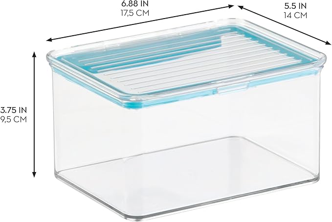 iDesign Small Food Storage Box with Airtight Seal for Kitchen or Pantry Storage - Set of 2 - Clear