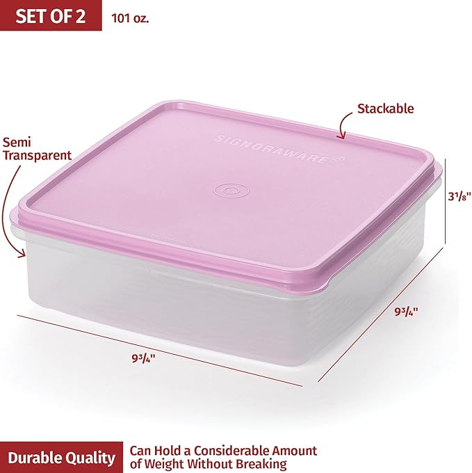 Plastic Storage Containers with Lids – 2-Pack 3L Cupcake Carrier – Leakproof Cookie Storage Containers Airtight – BPA-Free Plastic Containers with Lids for Food Storage, Meal Prep, Leftovers, Cupcakes